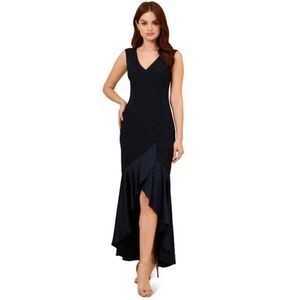NWT Adrianna Papell Button Trim Hi Lo Dress
